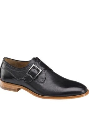 J&M 1850 Graham Monk strap black leather shoes size 8.5M